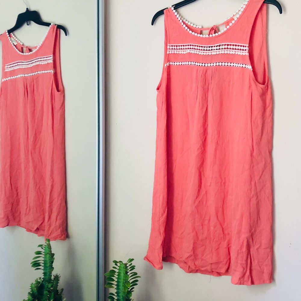 Kori Coral Sleeveless Lace Dress